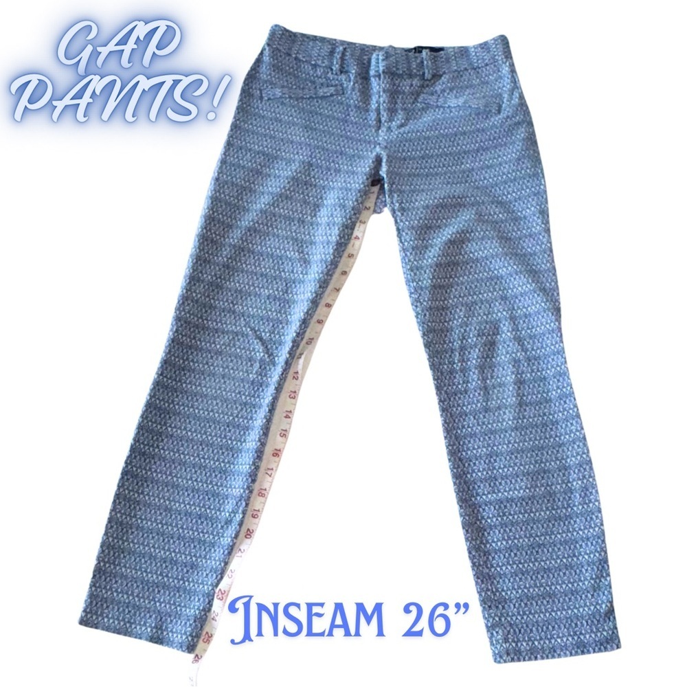 GAP Blue Geometric‎ Straight Leg Pants